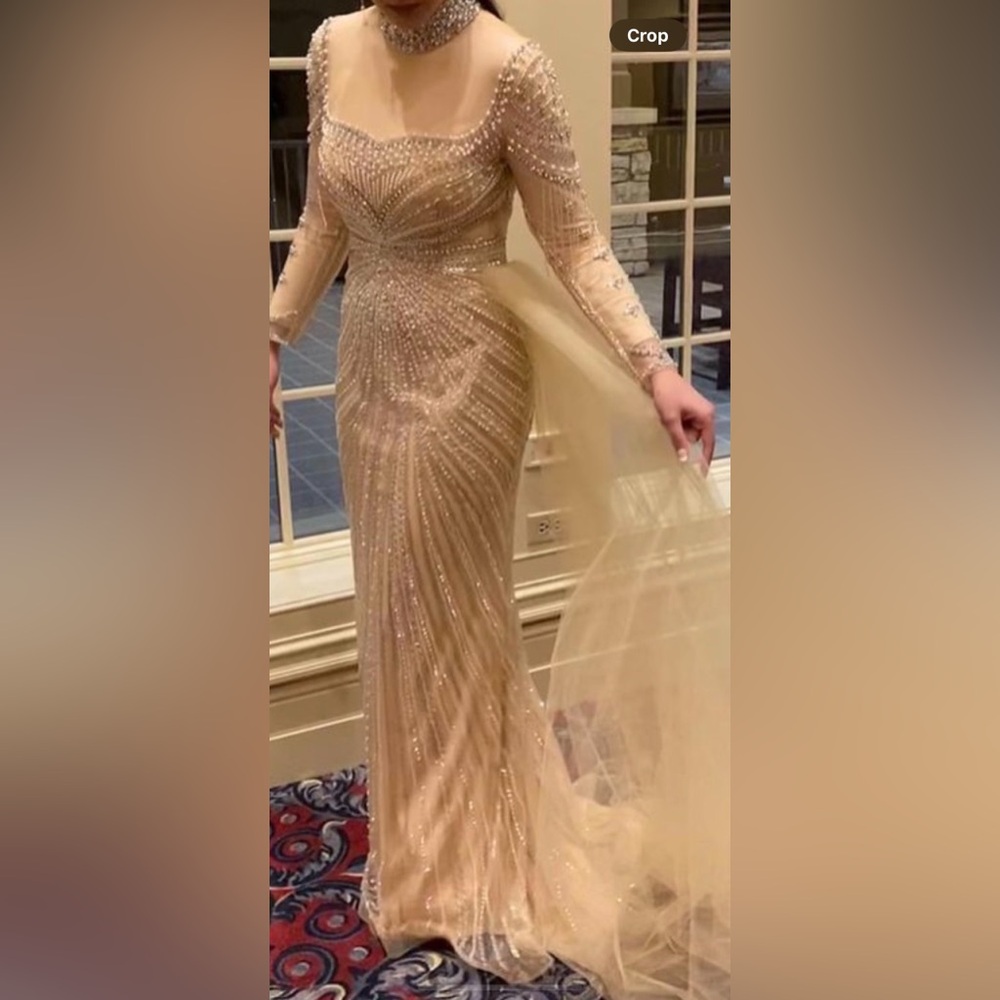 Beautiful beaded beige dress
